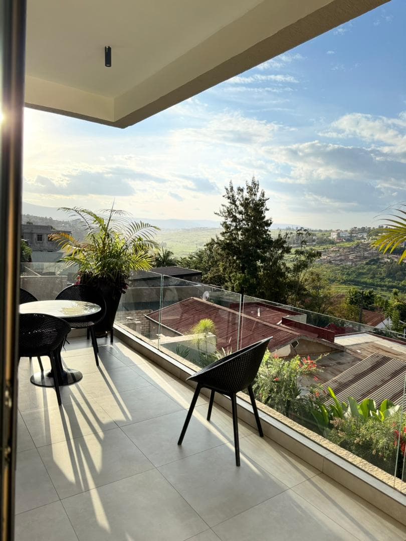 Kigali hills view from the villa rooftop terrace